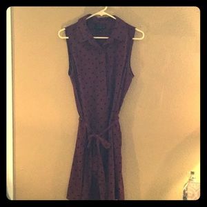 Polka dot Banana Republic tie shirt dress pockets